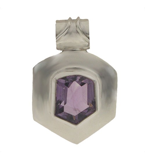 Free Shape Amethyst Pendant, Sterling Silver