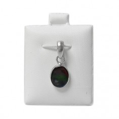 Oval Ammolite Pendant, Sterling Silver