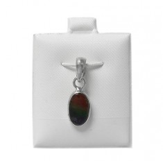 Oval Ammolite Pendant, Sterling Silver