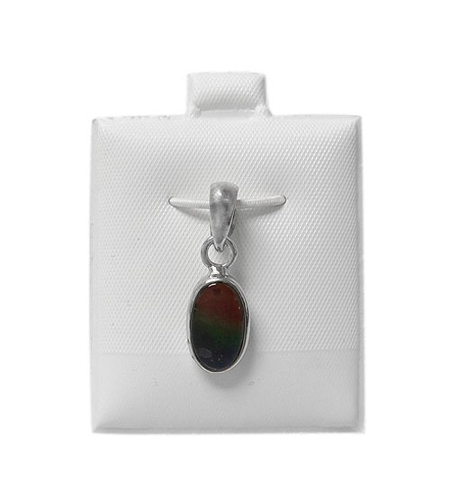 Oval Ammolite Pendant, Sterling Silver