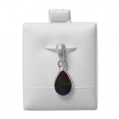 Teardrop Ammolite Pendant, Sterling Silver