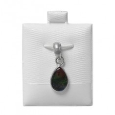 Teardrop Ammolite Pendant, Sterling Silver