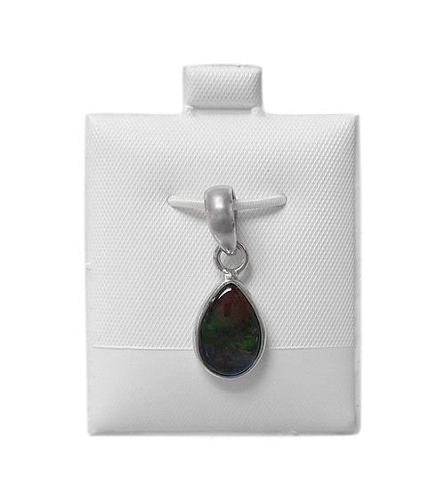 Teardrop Ammolite Pendant, Sterling Silver