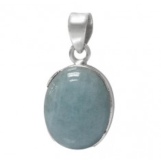 Oval Aquamarine Pendant, Sterling Silver