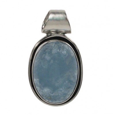 Oval Aquamarine Pendant, Sterling Silver