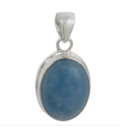 Oval Aquamarine Pendant, Sterling Silver