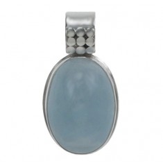 Oval Aquamarine Pendant, Sterling Silver