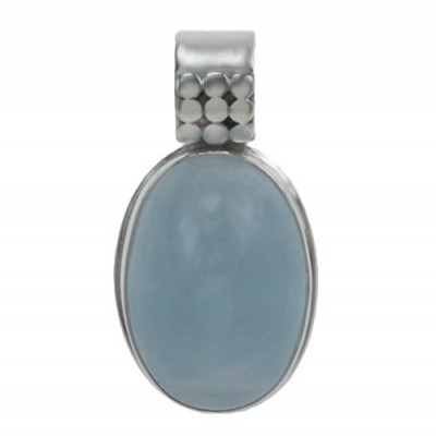 Oval Aquamarine Pendant, Sterling Silver