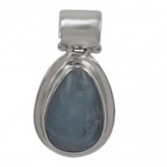 Free Shape Aquamarine Pendant, Sterling Silver