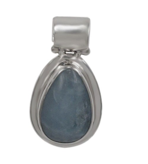 Free Shape Aquamarine Pendant, Sterling Silver