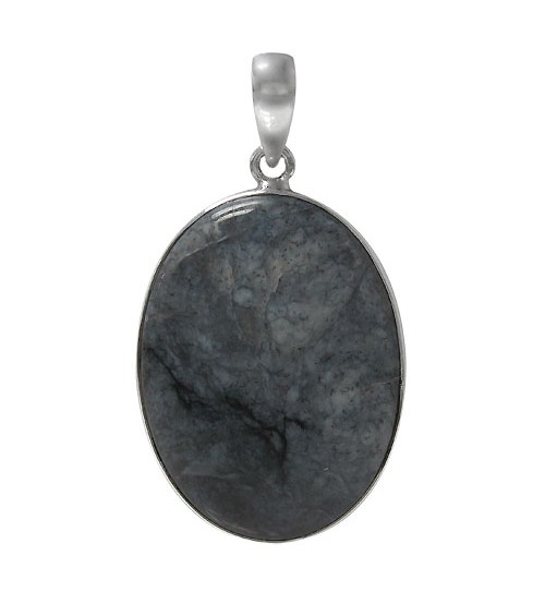 Oval Astrolite Pendant, Sterling Silver