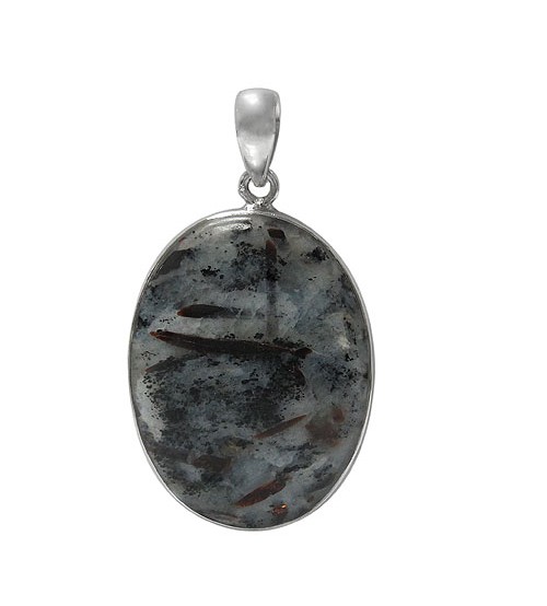 Oval Astrophyllite Pendant, Sterling Silver