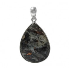 Teardrop Astrophyllite Pendant, Sterling Silver