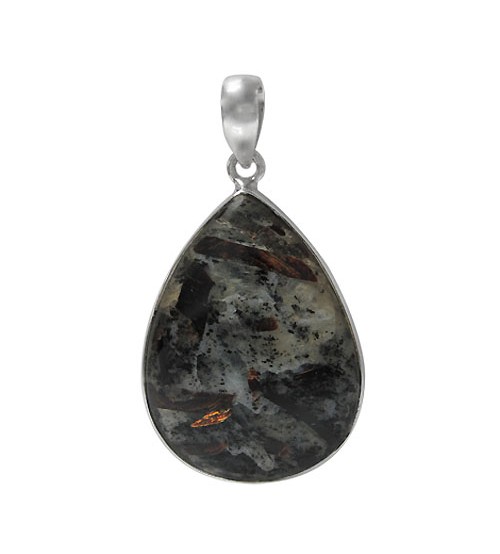 Teardrop Astrophyllite Pendant, Sterling Silver