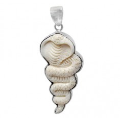 Cobra Bone Pendant, Sterling Silver