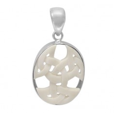 Celtic Bone Pendant, Sterling Silver