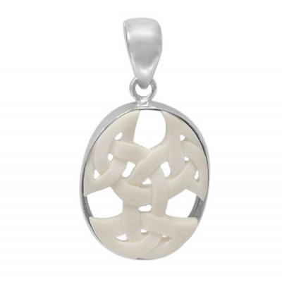 Celtic Bone Pendant, Sterling Silver