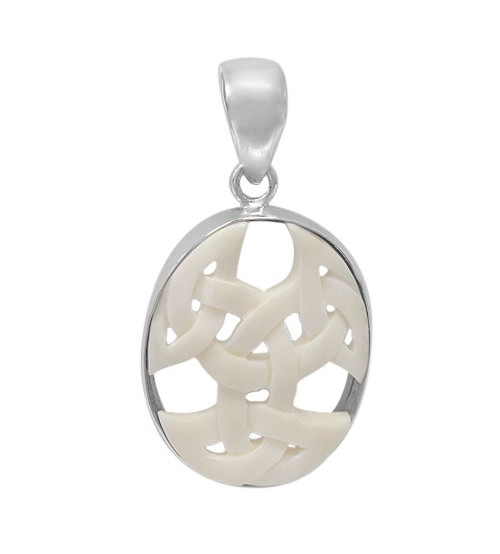 Celtic Bone Pendant, Sterling Silver