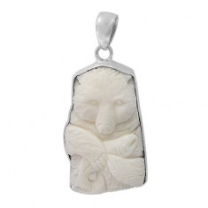 Free Form Bear Bone Pendant, Sterling Silver