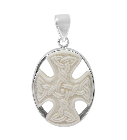 Cross Bone Pendant, Sterling Silver