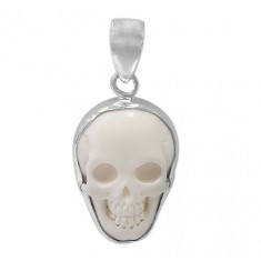 Skull Bone Pendant, Sterling Silver