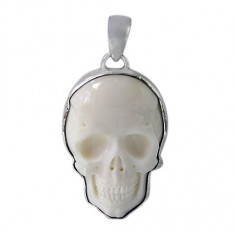 Skull Bone Pendant, Sterling Silver