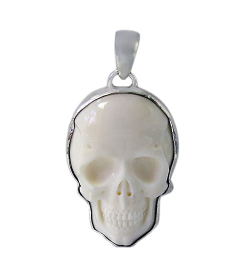 Skull Bone Pendant, Sterling Silver