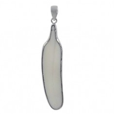 Feather Bone Pendant, Sterling Silver