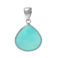 Teardrop Chalcedony Pendant, Sterling Silver