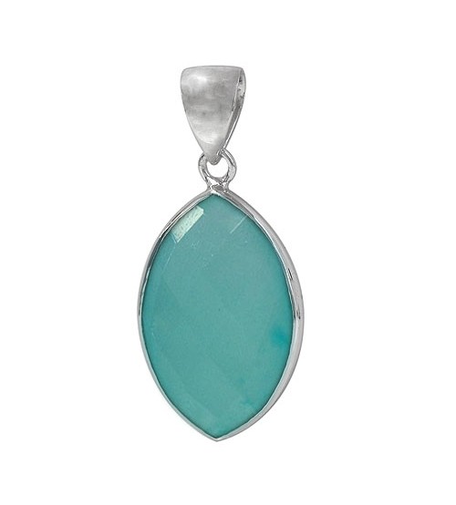 Marquise Chalcedony Pendant, Sterling Silver