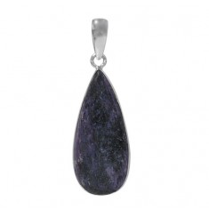 Teardrop Charoite Pendant, Sterling Silver