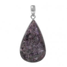 Teardrop Charoite Pendant, Sterling Silver