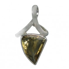 Free Shape Citrine Pendant, Sterling Silver