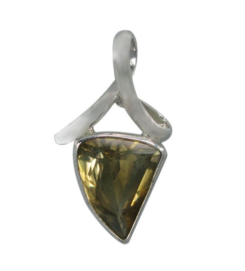 Free Shape Citrine Pendant, Sterling Silver