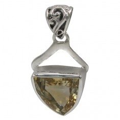 Free Shape Citrine Pendant, Sterling Silver