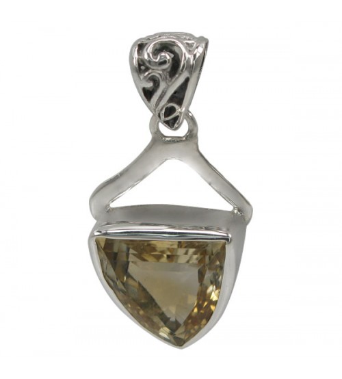 Free Shape Citrine Pendant, Sterling Silver