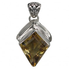 Free Shape Citrine Pendant, Sterling Silver