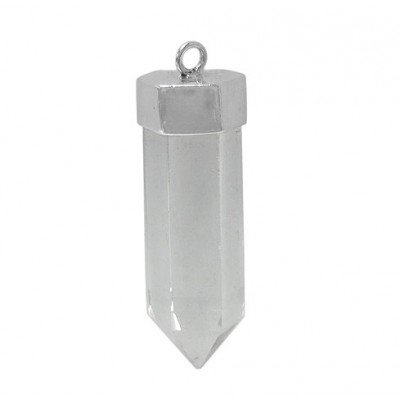 Icicle Crystal Pendant, Sterling Silver