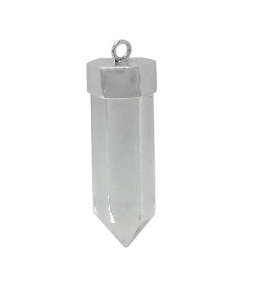 Icicle Crystal Pendant, Sterling Silver