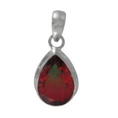 Teardrop Bio Crystal Pendant, Sterling Silver