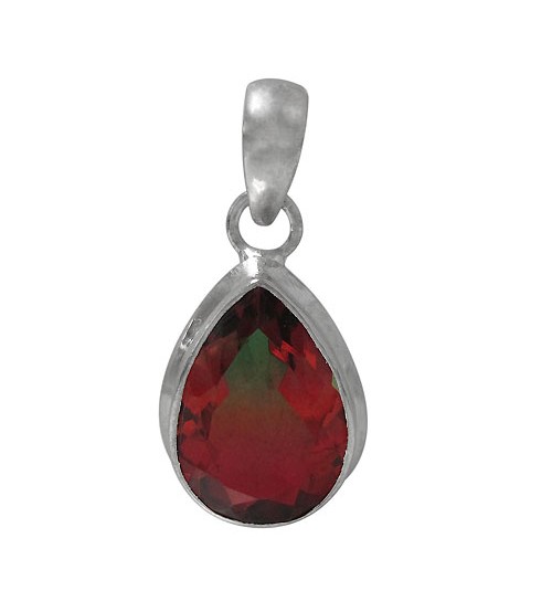 Teardrop Bio Crystal Pendant, Sterling Silver