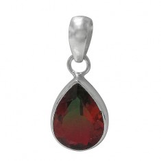 Teardrop Bio Crystal Pendant, Sterling Silver