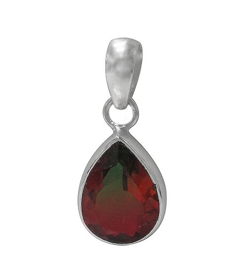 Teardrop Bio Crystal Pendant, Sterling Silver