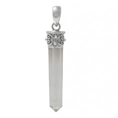 Icicle Crystal Pendant, Sterling Silver