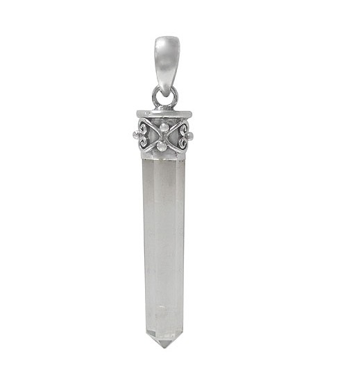 Icicle Crystal Pendant, Sterling Silver