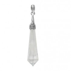 Icicle Crystal Pendant, Sterling Silver