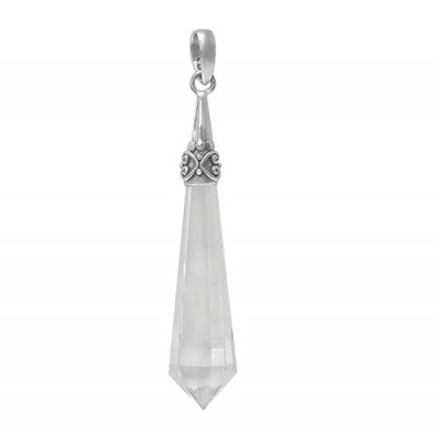 Icicle Crystal Pendant, Sterling Silver
