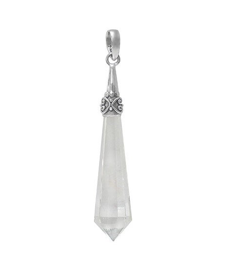 Icicle Crystal Pendant, Sterling Silver