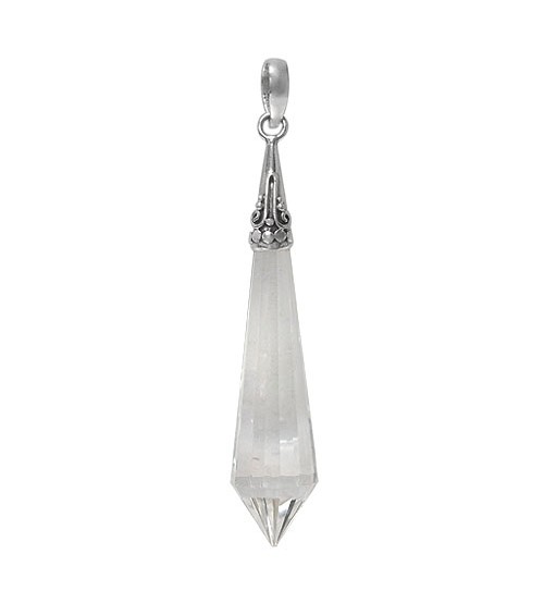 Icicle Crystal Pendant, Sterling Silver