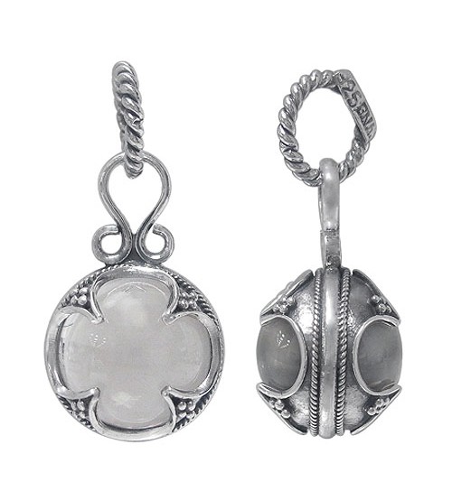 Unique Ball Crystal Pendant, Sterling Silver